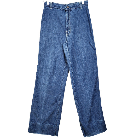 Vintage 70s–80s Touché Jeans Women’s SZ 11 High Rise Wide Leg Denim Embroidered - Picture 2 of 11